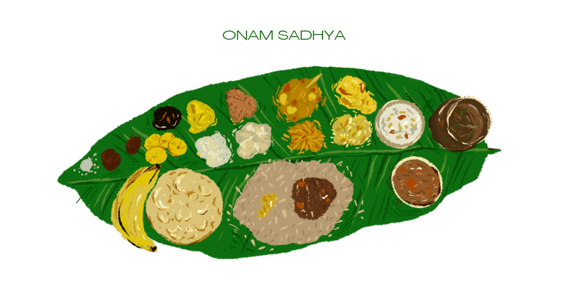 Onam Sadhya on Banana Leaf